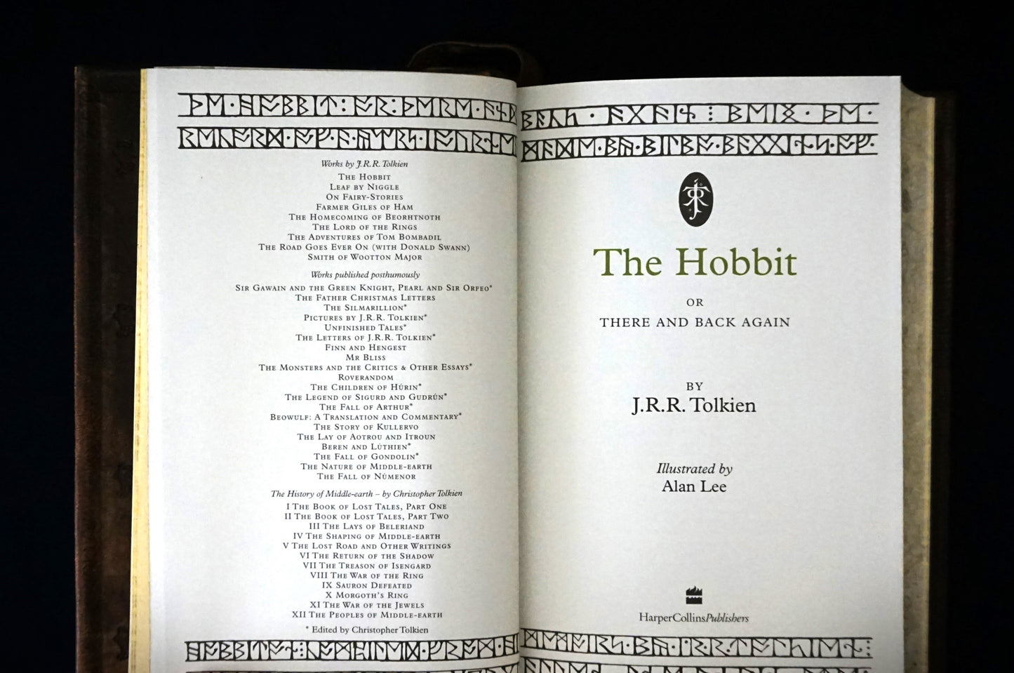The Hobbit, Hand sewn and hand bound book, Illustrated by Alan Lee, Personalized book with initials
