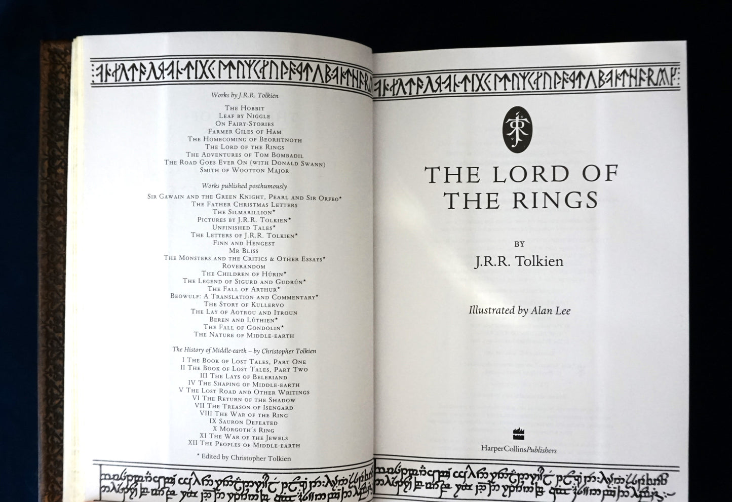 The Lord of the Rings, Hand sewn and hand bound book, Illustrated by Alan Lee, Personalized book with initials