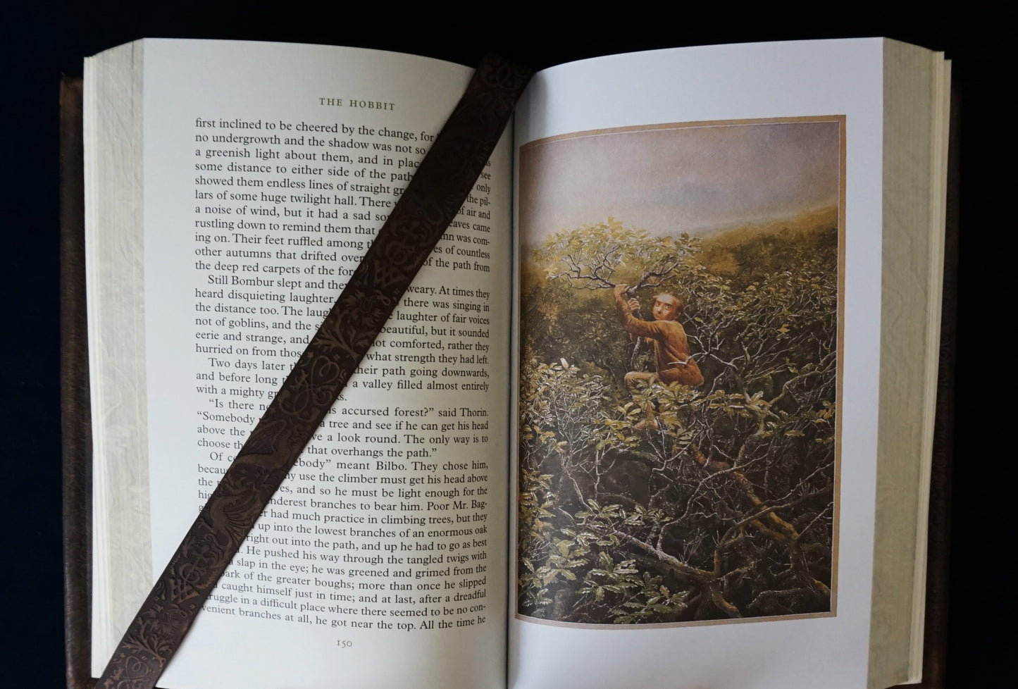 The Hobbit, Hand sewn and hand bound book, Illustrated by Alan Lee, Personalized book with initials