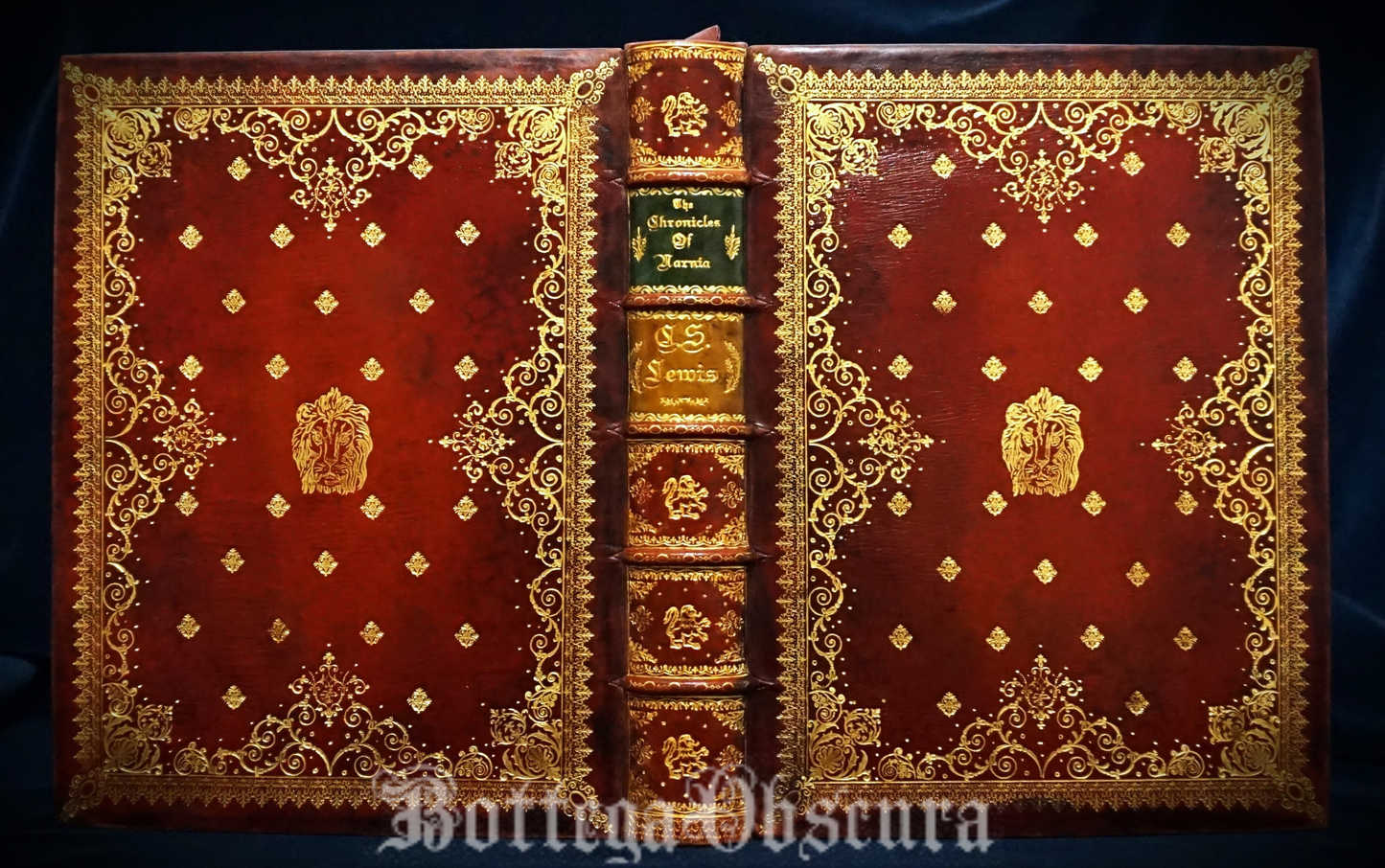 The Complete Chronicles of Narnia by C.S. Lewis, Illustrated by Pauline Baynes, Leather bound book