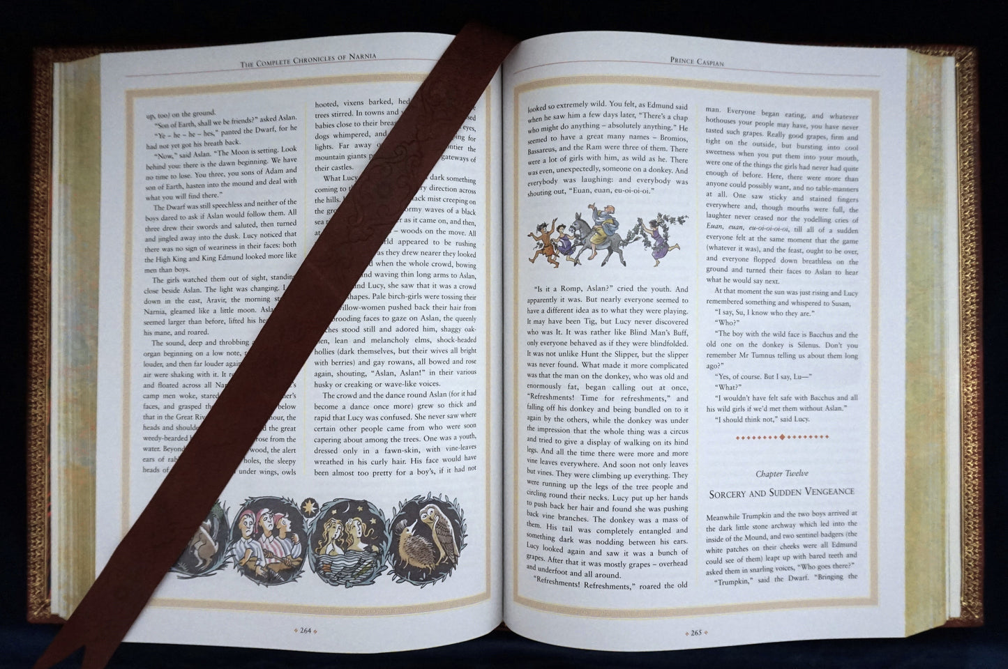 The Complete Chronicles of Narnia by C.S. Lewis, Illustrated by Pauline Baynes, Leather bound book