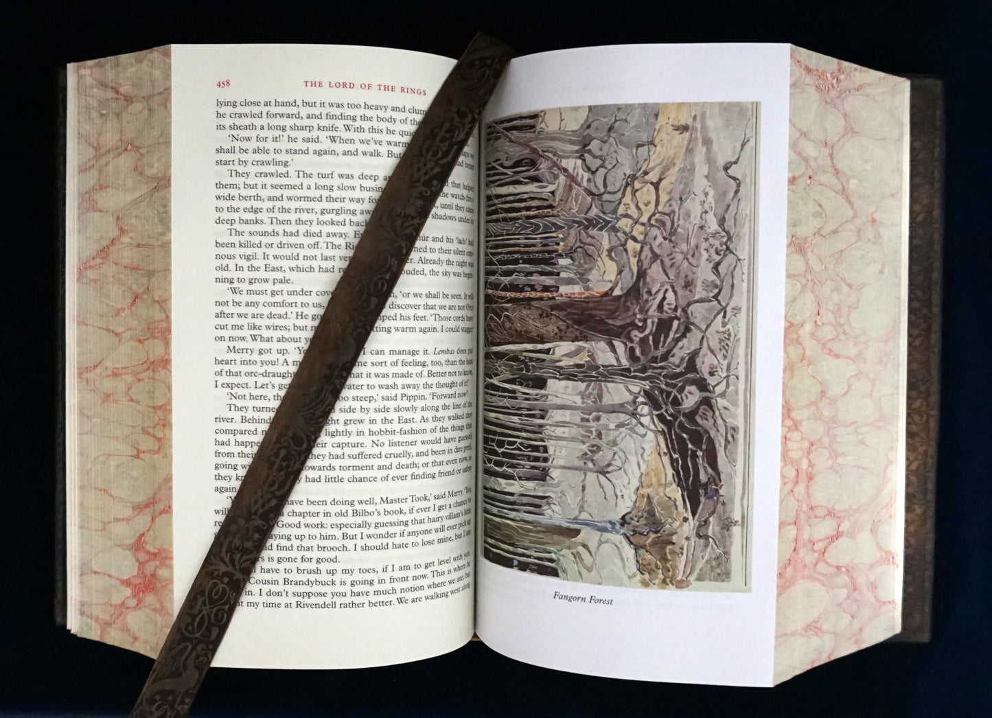 The Lord of the Rings, Hand sewn and hand bound book, Illustrated by J.R.R Tolkien, Customize it by engraving your surname or initials.