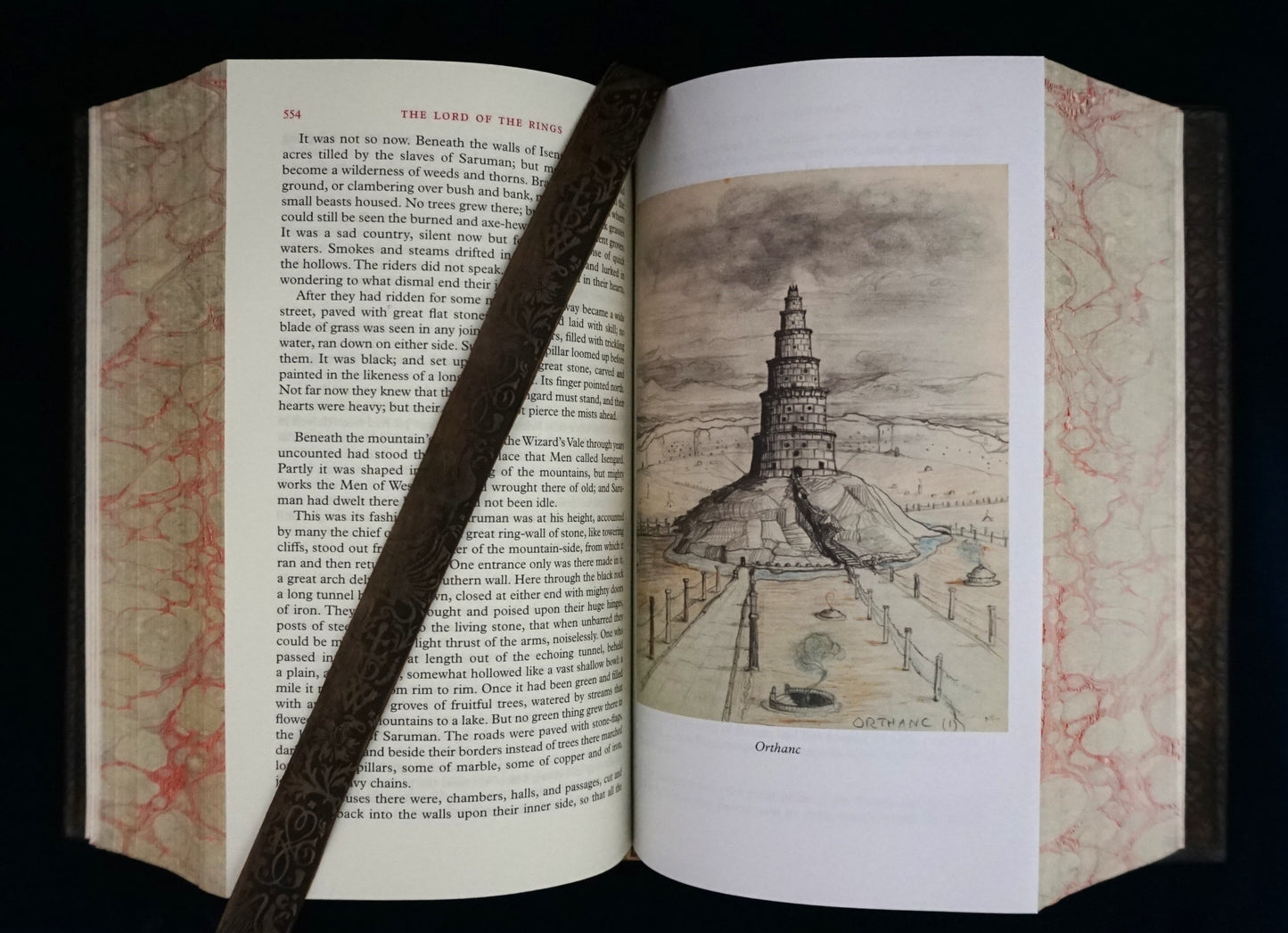 The Lord of the Rings, Hand sewn and hand bound book, Illustrated by J.R.R Tolkien, Customize it by engraving your surname or initials.