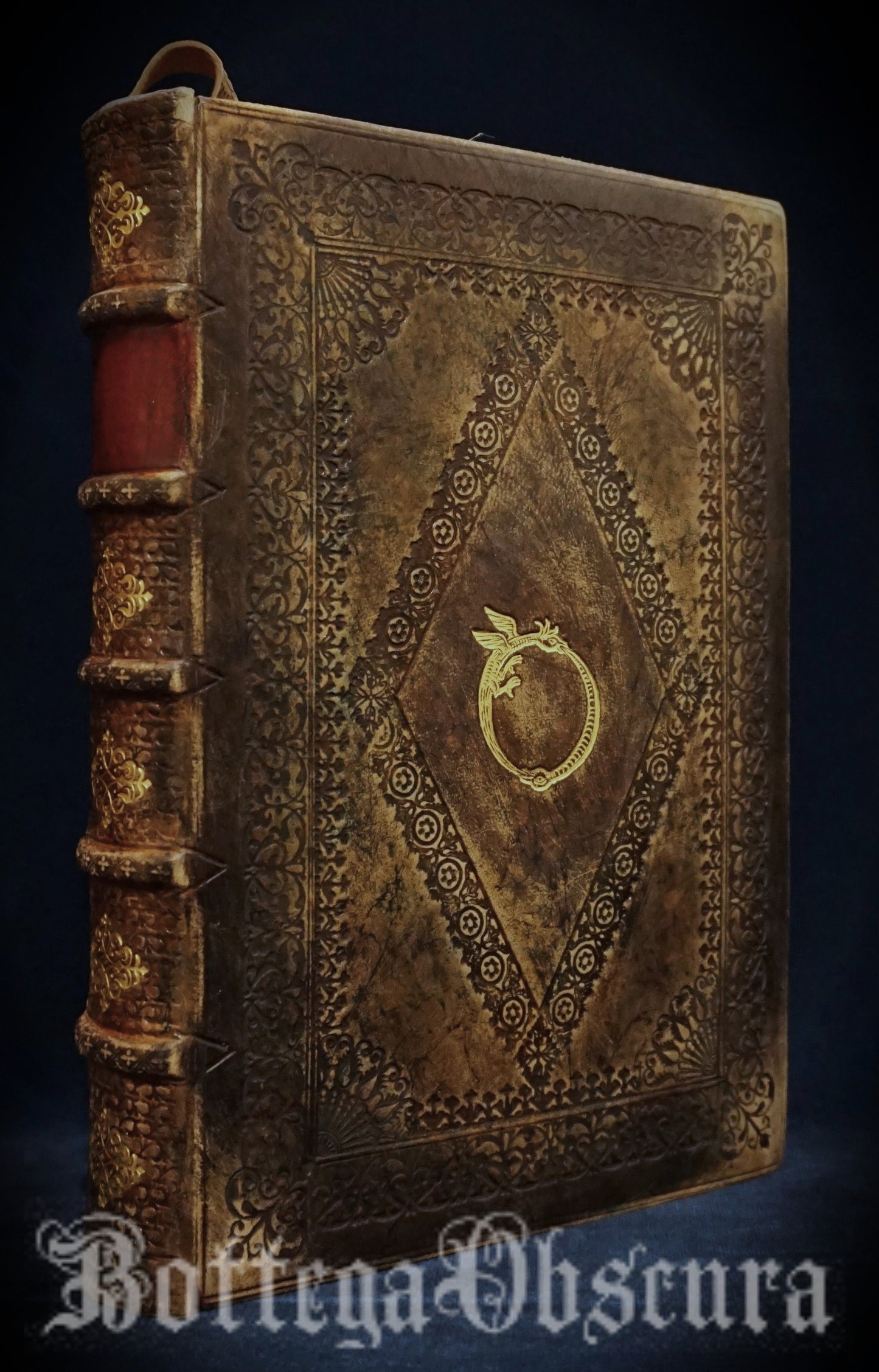 Uroboros journal, Leather bound large journal, Hand sewn and hand bound journal, Personalized journal