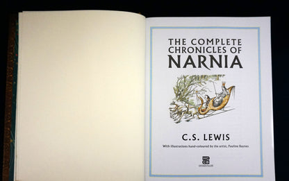 The Complete Chronicles of Narnia by C.S. Lewis, Illustrated by Pauline Baynes — Hand-Rebound Leather-Bound Book