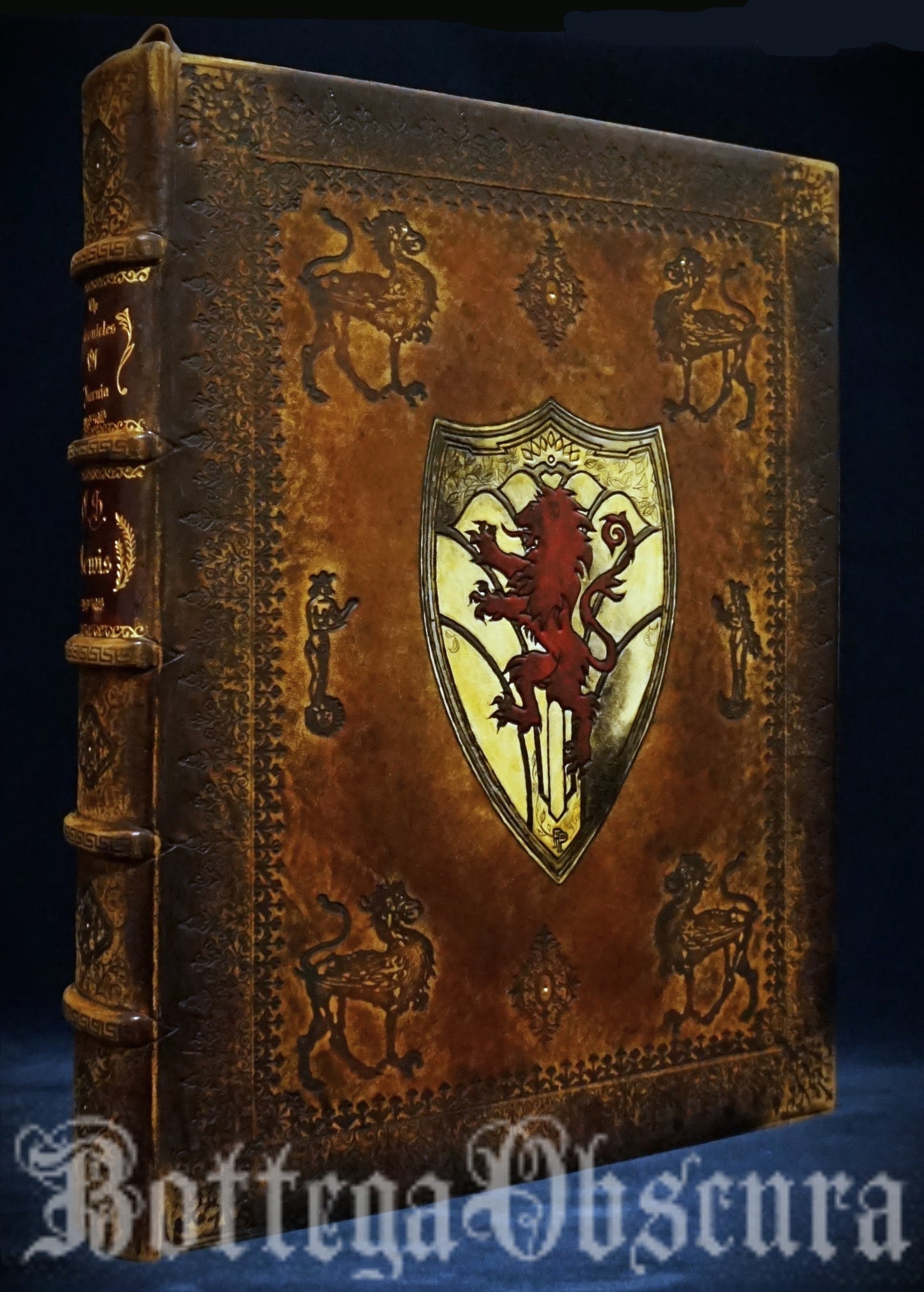 The Complete Chronicles of Narnia by C.S. Lewis, Illustrated by Pauline Baynes — Hand-Rebound Leather-Bound Book