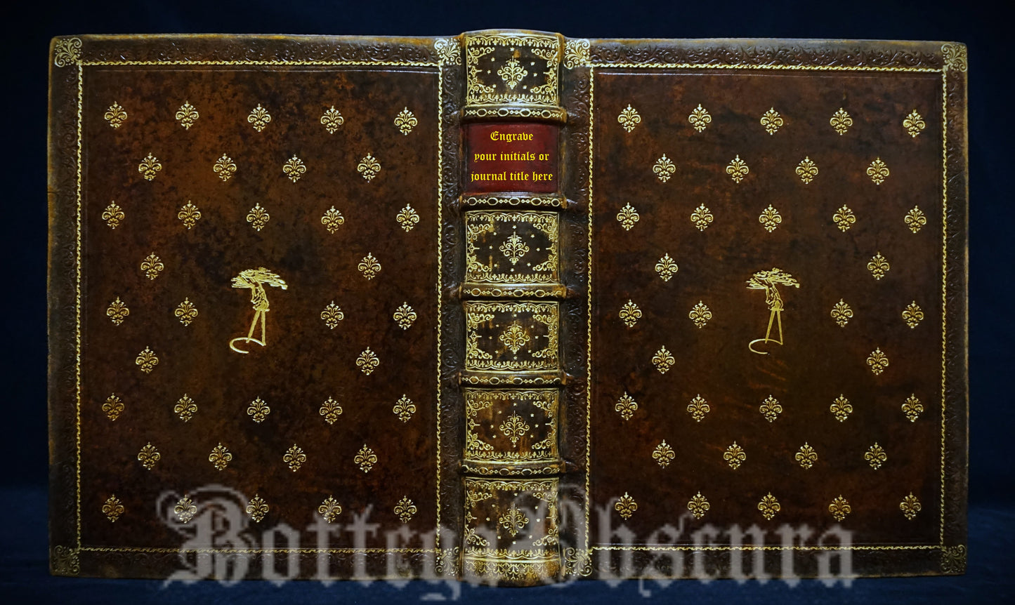 Personalized Large 'A seminato' style 'Great Architect' Leather Journal