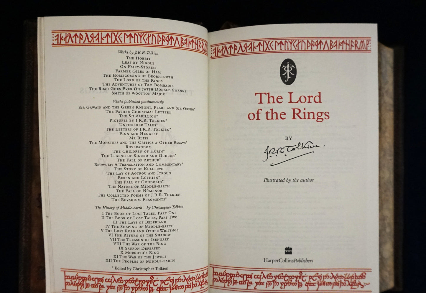 The Lord of the Rings: Hand-Sewn & Traditionally Hand-Bound — Illustrated by J.R.R. Tolkien