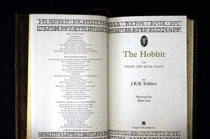 The Hobbit, Hand sewn and hand bound book, Illustrated by Alan Lee, Personalized book with initials