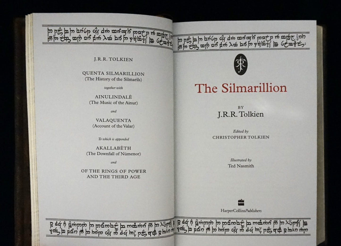 The Silmarillion, Hand sewn and hand bound book, Illustrated by Ted Nasmith, Personalized book with initials.