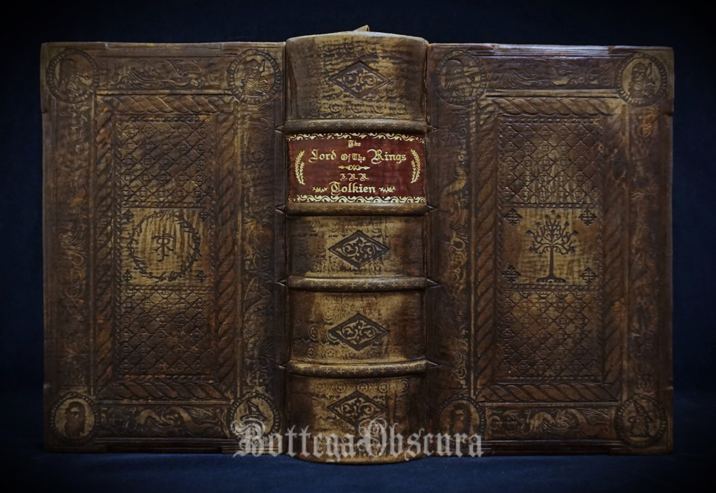 The Lord of the Rings, Hand sewn and hand bound book, Illustrated by J.R.R Tolkien, Personalized book with initials.