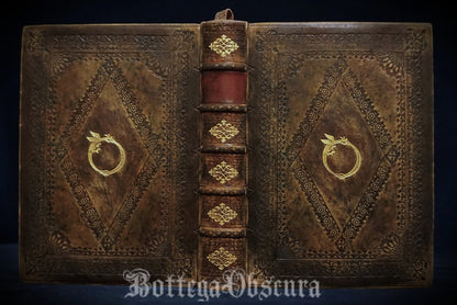 Uroboros journal, Leather bound large journal, Hand sewn and hand bound journal, Personalized journal