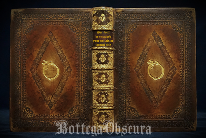 Uroboros journal, Leather bound large journal, Hand sewn and hand bound journal, Personalized journal