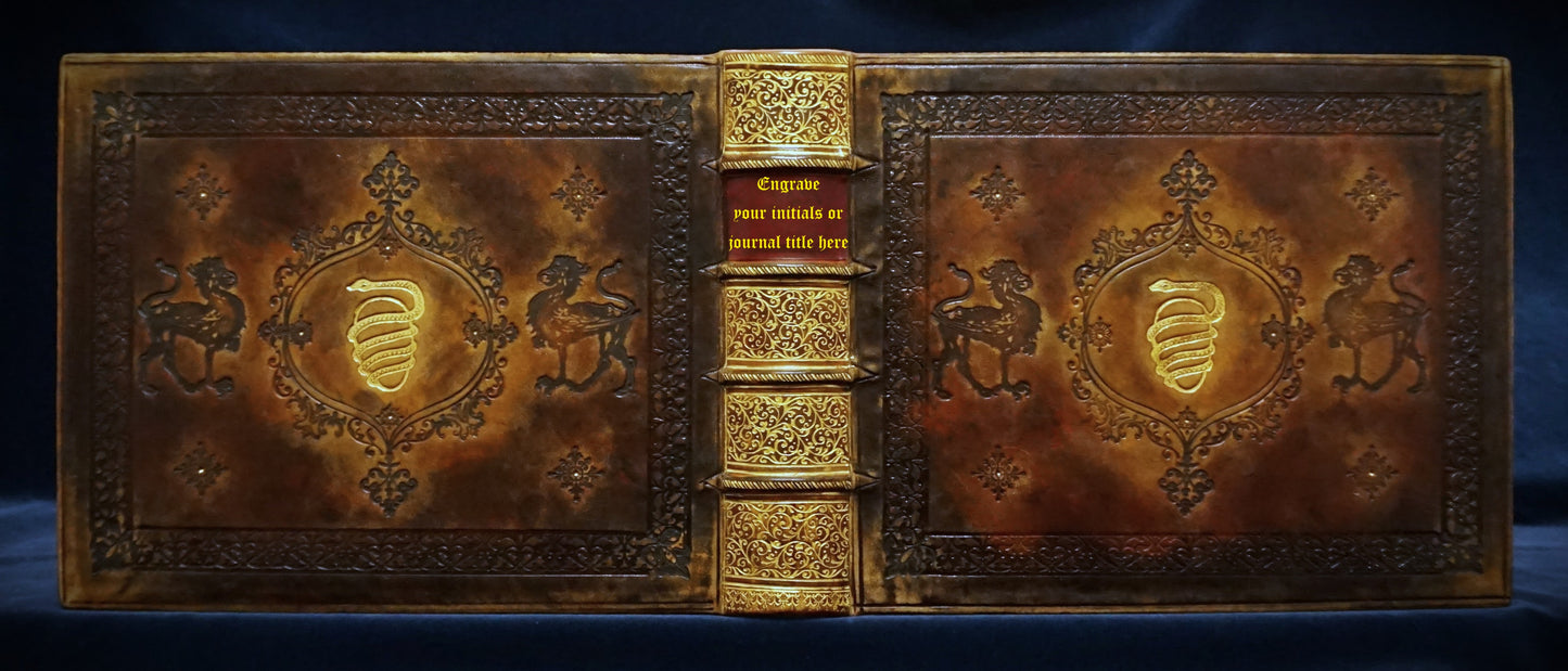 Antique-style journal—landscape size—personalized journal